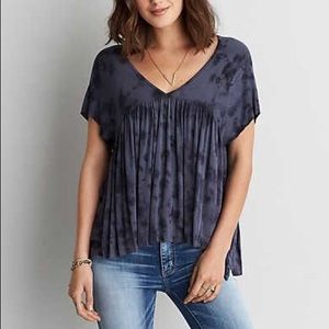 AMERICAN EAGLE dark grey tie-dye tshirt